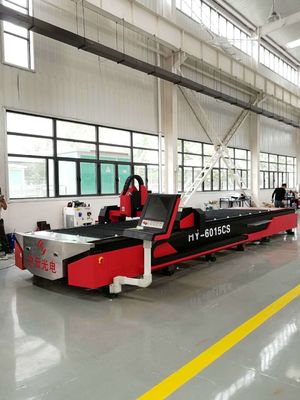 Máquina de corte a laser de chapa de aço inoxidável Dst-4 de mesa única de fibra de metal 6015